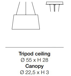 lampe-à-suspension-tripod-KDLN Kundalini-dimensions