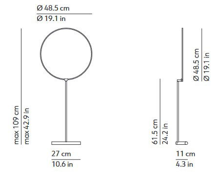 Lampe-Poise-KDLN Kundalini-de-table-dimensions