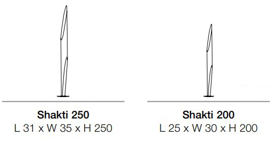 Shakti-200-250-KDLN Kundalini-stehlampe-größen