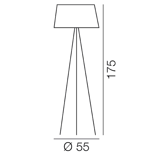 lampadaire-tripod-KDLN Kundalini-dimensions
