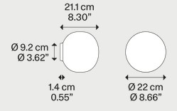 Dimensions of the Volum Lodes Lamp