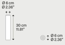 Dimensions du plafonnier A-Tube Lodes