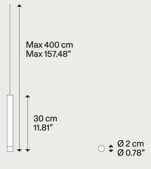 Dimensions de la Lampe A-Tube Nano Lodes en Suspension
