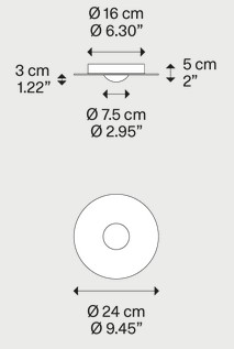 Dimensions de la lampe de plafond Bugia Lodes
