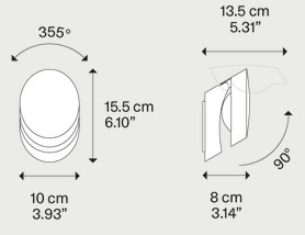 Dimensiones de la Lámpara de Pared Pin-Up Lodes