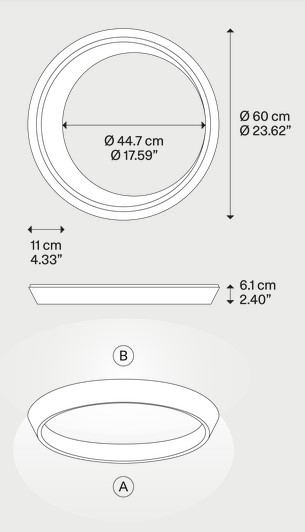 Dimensions of the Tidal Lodes Ceiling Lamp