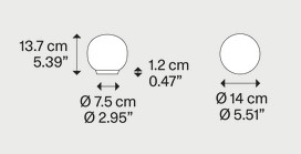 Measurements of Volum Lodes Table Lamp