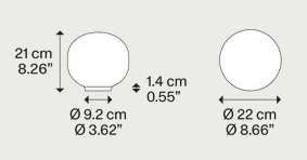 Dimensions de la Lampe de table Volum Lodes