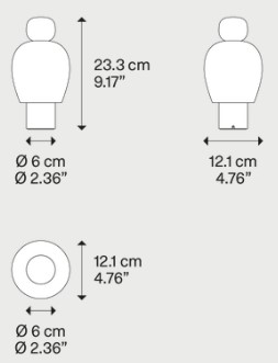 Dimensions of the Easy Peasy Lodes Table Lamp