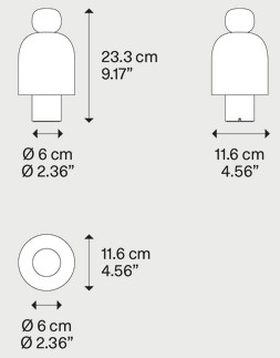 Dimensions de la Lampe Easy Peasy Lodes de table