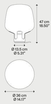 Dimensiones de la Lámpara de Mesa Flar Lodes