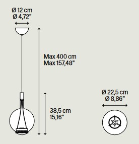 Sky-fall Round Lodes Pendant Lamp Dimensions