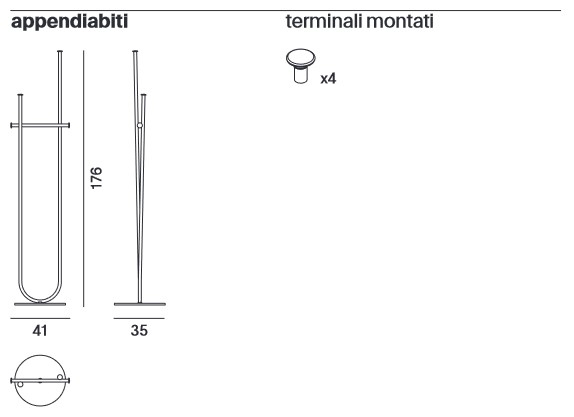 Appendiabiti Ombre MDF Italia dimensioni