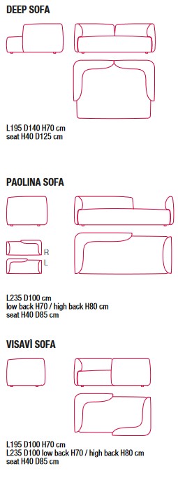 sofa Arpa MDF Italia größe