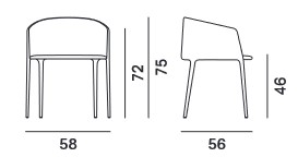 fauteuil Achille MDF Italia dimensions