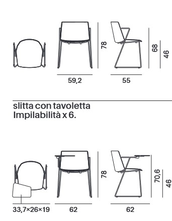 fauteuil Aiku Soft MDF Italia Slitta dimensions
