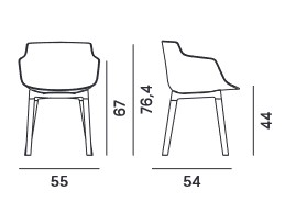 fauteuil Flow Slim MDF Italia dimensions