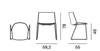 Aiku Soft MDF Italia Sledge Chair sizes