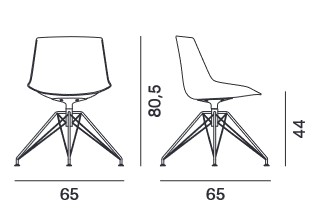 Flow Chair MDF Italia 4 legs LEM sizes