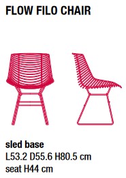 MDF Italia Outdoor Flow Filo Chair sizes