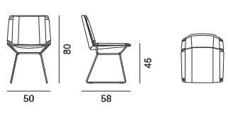 chaise Neil Textile MDF Italia dimensions