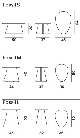Fossil MDF Italia Coffee Table sizes
