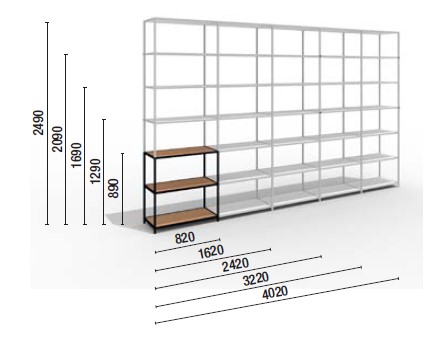 bookcase-biblos-grid-martex-dimensions