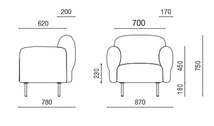 fauteuil-bold-martex-dimensions