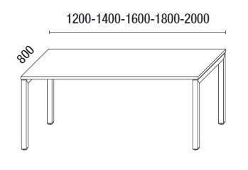 Agile Martex Rectangular Desk sizes