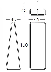 Dimensions of the Bric Coat Rack by Memedesign