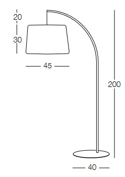 Dimensions of the Fabian Memedesign Lamp