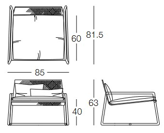 Dimensions du fauteuil Lolita Memedesign