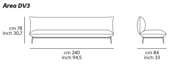 Area Midj DV3 M TS sofa dimensions