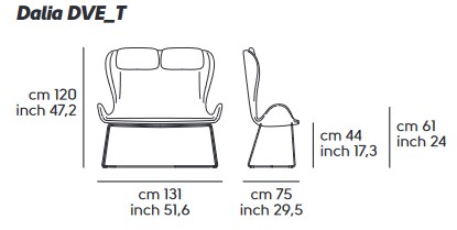 fauteuil Dalia Midj AP M TS dimensions