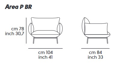 fauteuil Area Midj P_BR M TS dimensions