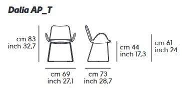 Poltroncina Dalia Midj AP M TS dimensioni