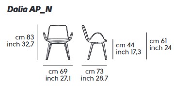 fauteuil Dalia Midj AP LN TS dimensions