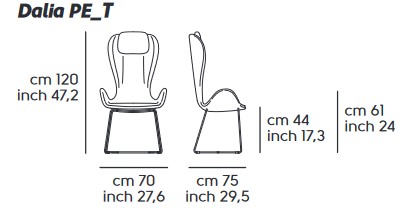 fauteuil Dalia Midj PE M TS dimensions