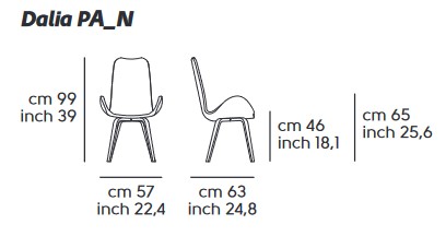 fauteuil Dalia Midj PA L_N TS dimensions