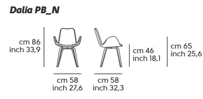 fauteuil Dalia Midj PB L_N TS dimensions