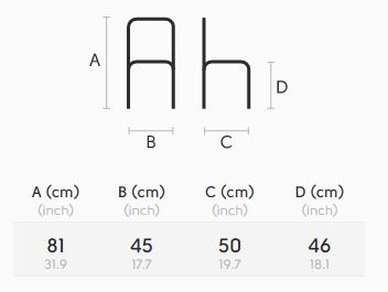 Sedia-nene-Midj-S-L-dimensioni