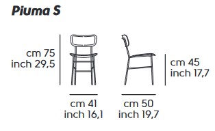 chaise-Piuma-Midj-S-M-LG-dimensions