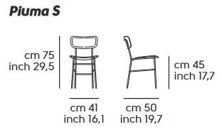 chaise-Piuma-Midj-S-M-TS-dimensions