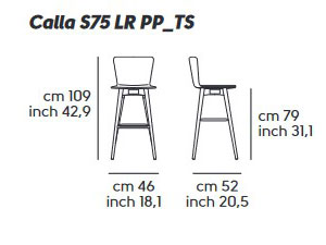 Sgabello-CALLA-S75-LR-PP-TS-midj-dimensioni