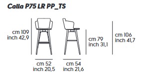 fauteuil Piuma Midj P M TS dimensions