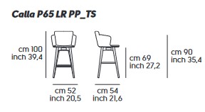 fauteuil Piuma Midj P M TS dimensions