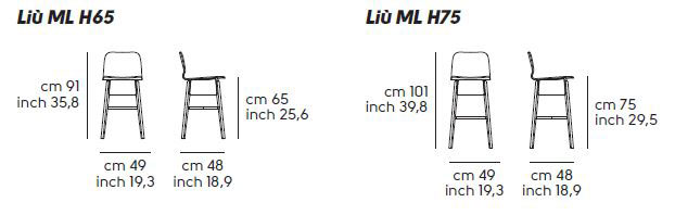 Sgabello-Liù-Midj-H65-H75-ML-LG-dimensioni