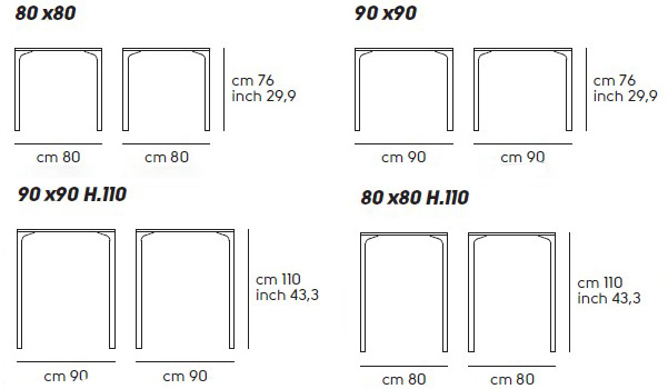 table-armando-carré-midj-dimensions