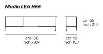 Lea H55 Midj upholstered doors sideboard dimensions