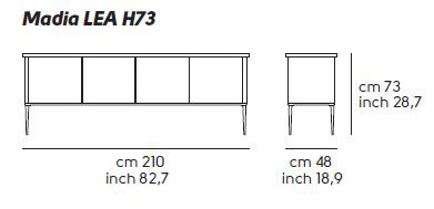 Aparador Lea H73 Midj puertas tapizadas medidas